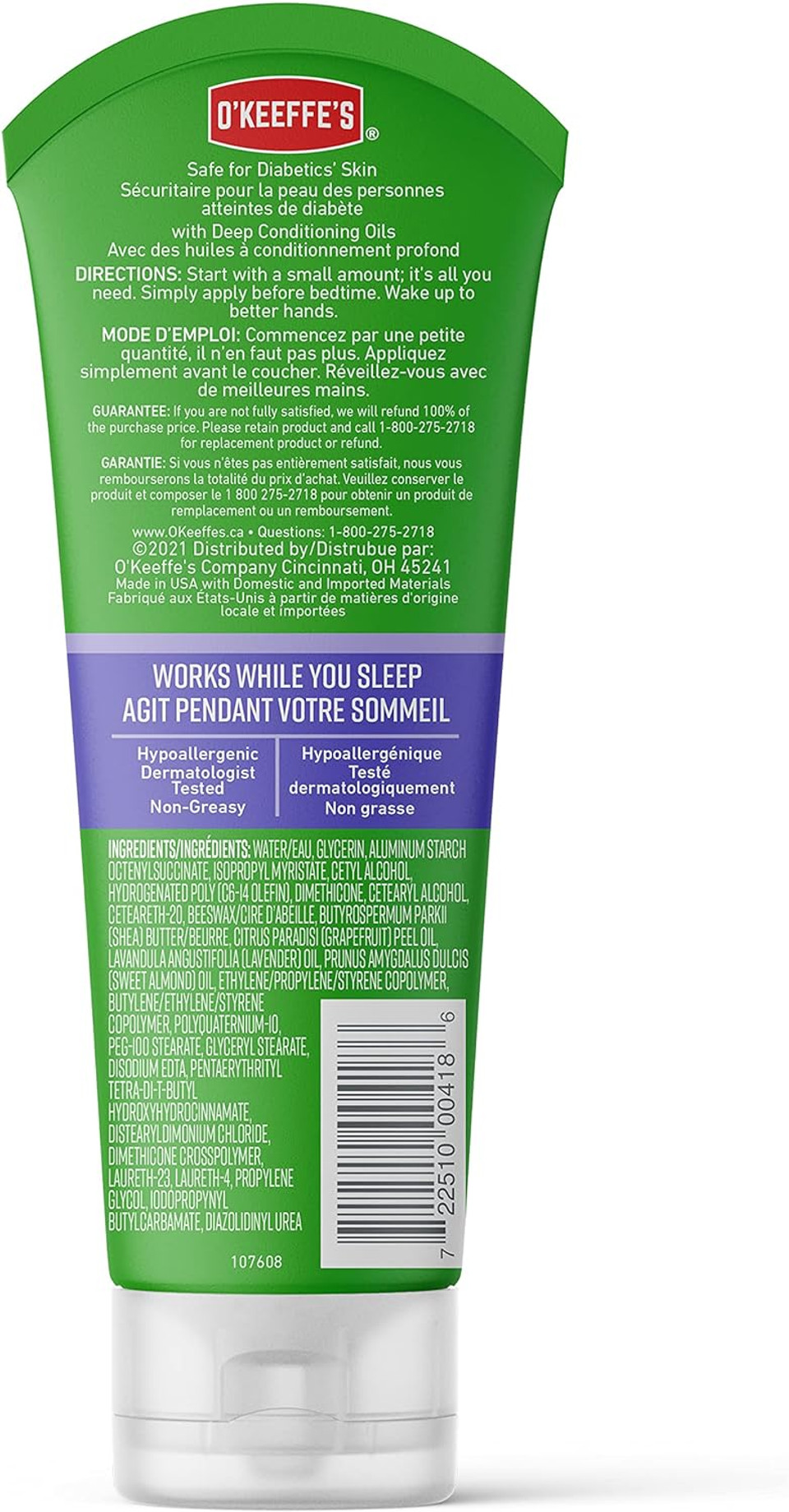 O'Keeffe'S Working Hands Night Treatment Hand Cream, 7 Oz Tube, (Pack Of 2)