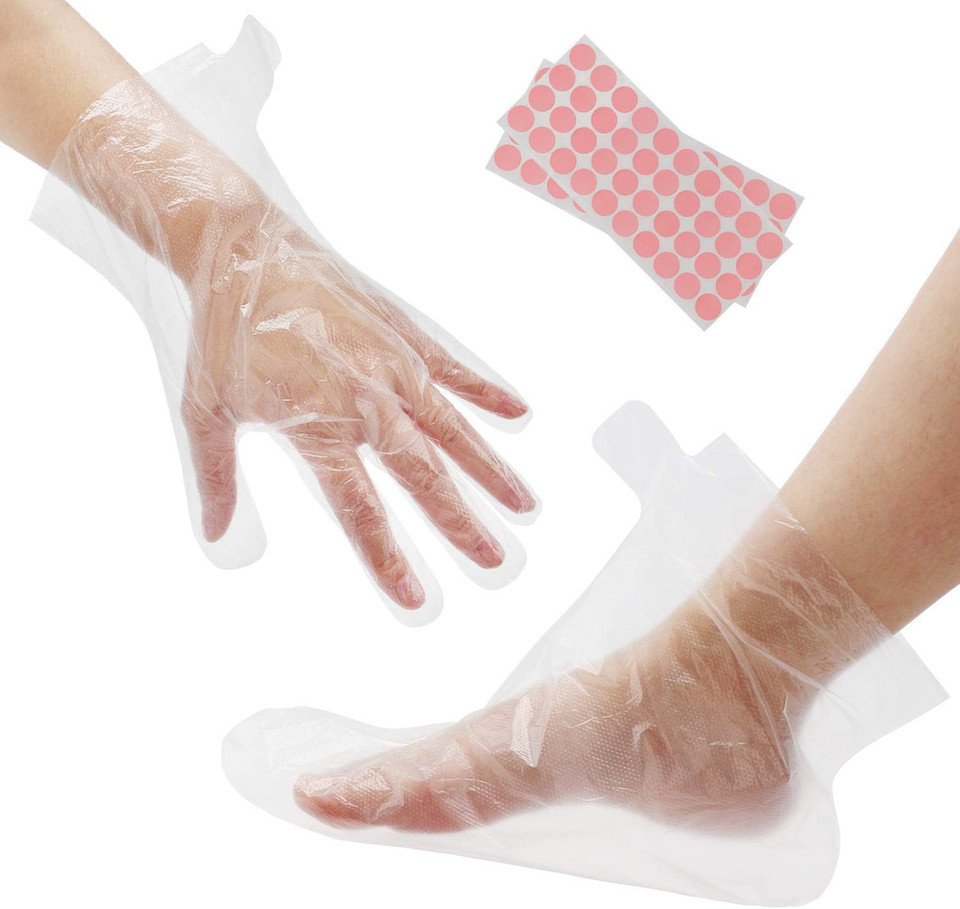 Paraffin Wax Bath Liners for Hand & Foot, Segbeauty Thicker Larger Paraffin Heated Foot SPA Booties, 200pcs Plastic Paraffin Baths Socks and Gloves, Paraffin Wax Foot Liners for Hot Wax thera-py