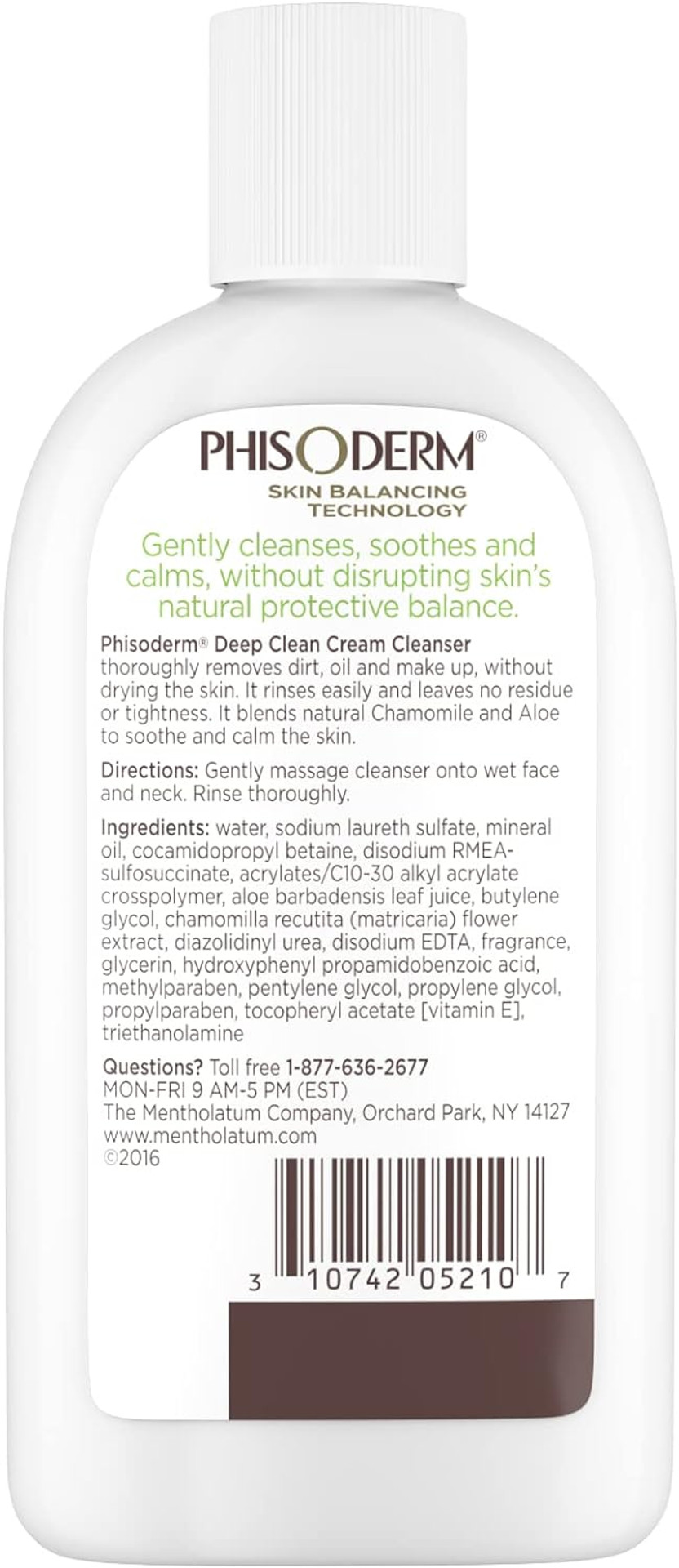Phisoderm Deep Clean Cream Cleanser For Normal To Dry Skin, 6 Fl Oz Bottle (Pack Of 6)