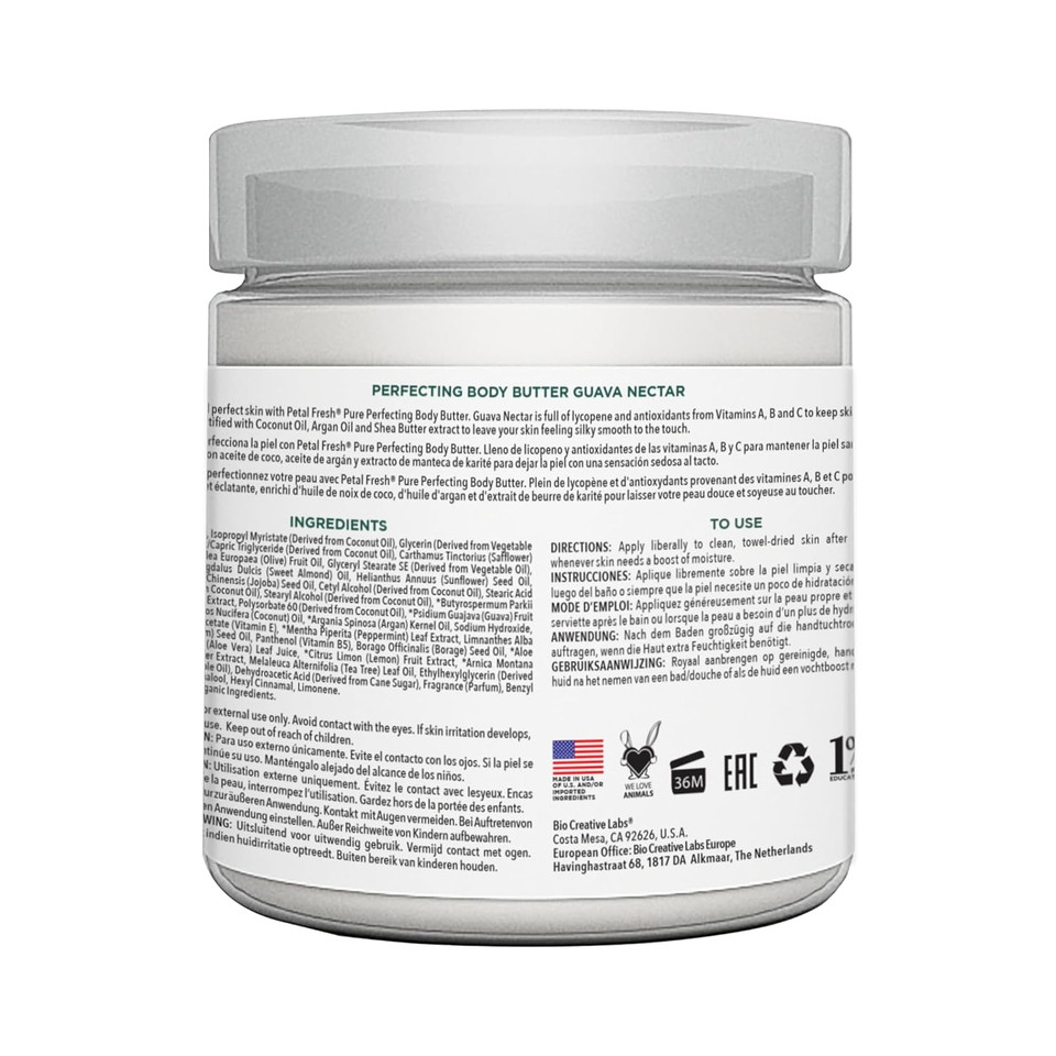 Petal Fresh Pure Renewing Hibiscus & Papaya Body Butter, Organic Coconut Oil, Argan Oil, Shea Butter, Skin Softening, For All Skin Types, Natural Essential Oils, Vegan And Cruelty Free, 8Oz