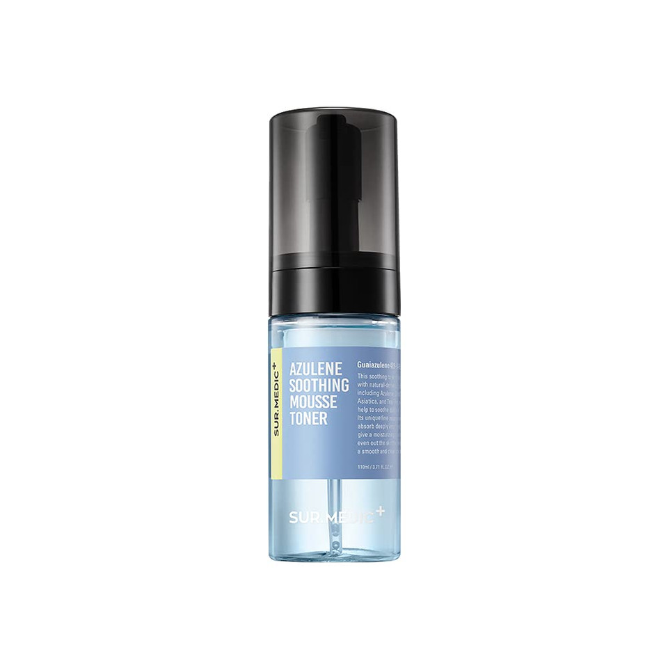 Sur.Medic+ Azulene Moisturizing Soothing Mousse Toner 3.71 Oz / 110Ml - Hypoallergenic, Sensitive Skin, Hydrate Dry Skin, Skin Strengthening And Moisturizing, Centella, Korean Skin Care