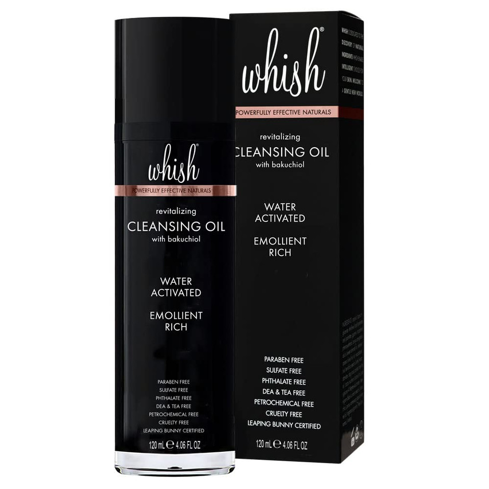 Whish Revitalizing Cleansing Oil With Bakuchiol - Detergent & Soap Free Face Wash - Water-Activated Rich Oil Cleanser To Gently Remove Stubborn Makeup - With Natural Retinol Alternative - 4 Fl Oz Whish Revitalizing Cleansing Oil With Bakuchiol - Detergent & Soap Free Face Wash - Water-Activated Rich Oil Cleanser To Gently Remove Stubborn Makeup - With Natural Retinol Alternative - 4 Fl Oz