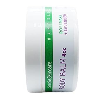 Siliski Soaps Simple Skincare Body Balm Anhydrous, All Natural, Vegan And Palm Free - Rosemary + Lavender, 4 Oz