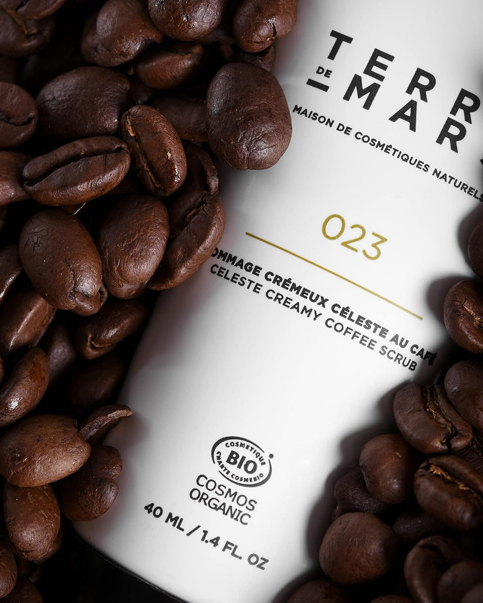 Terre De Mars Celeste Creamy Face Coffee Scrub Cosmos Organic Certified Infused With Coffee Powder, Shea Butter, Sunflower, Protects, Exfoliates And Revitalize Your Face With Antioxidants, 40Ml
