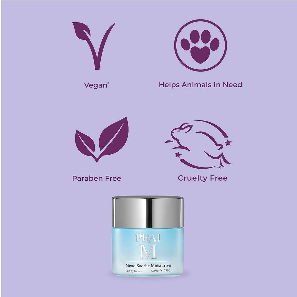 Prai Beauty Soothing Anti-Aging Heroes - Meno-Soothe Creme-Gel Moisturizer & Ageless Throat & Decolletage Serum - Anti-Aging & Hydrating Skincare For Menopause - Locks In Moisture & Fills Wrinkles