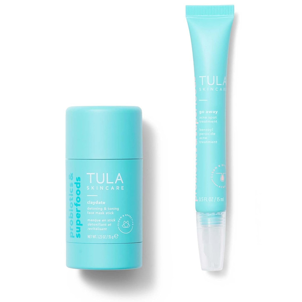 Tula Skin Care Maskne Rescue Breakout Fighting Kit - Acne Spot Treatment And Face Mask Stick To Help Purify Pores And Combat Breakouts From Mask Use, 2-Piece Kit
