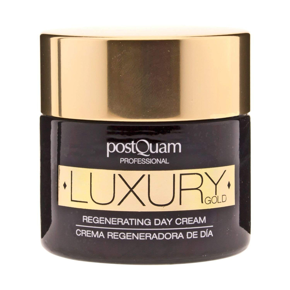 POSTQUAM Professional Luxury Gold Regenerating Day Cream 50ml - Spanish Products - Hydrating And Regenerating - Maintains Moisture Balance - Light And Clarity - Hyaluronic Acid