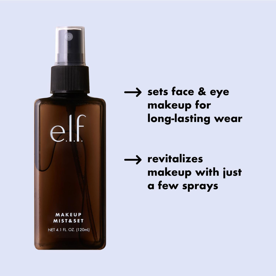 e.l.f. Makeup Mist & Set, Hydrating Setting Spray For Setting & Reviving Makeup, Soothes & Hydrates Skin, Infused With Vitamin A, Vegan & Cruelty-free e.l.f. Makeup Mist & Set, Hydrating Setting Spray For Setting & Reviving Makeup, Soothes & Hydrates Skin, Infused With Vitamin A, Vegan & Cruelty-free