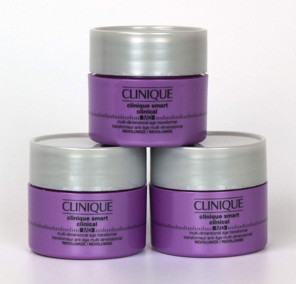 Clinique Pakc Of 3 X Smart Clinical Md Multi-Dimensional Age Transformer Anti-Age Revolumize 0.5 Oz Each Unboxed