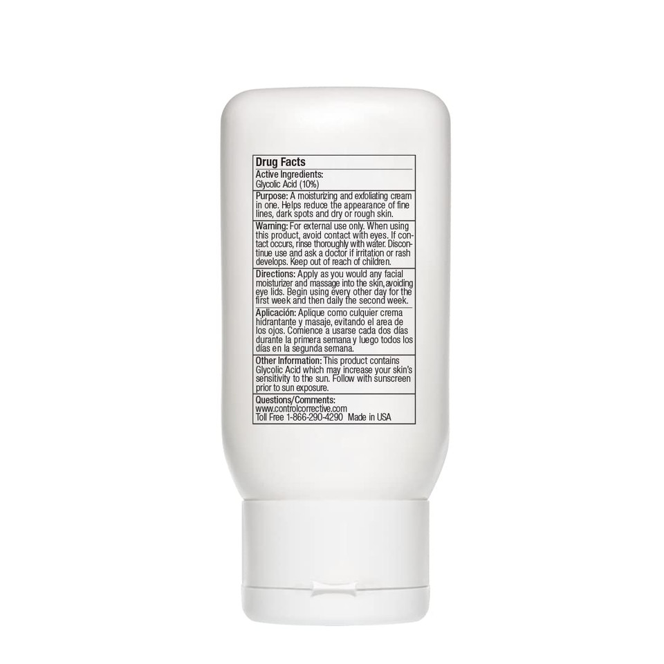 Control Corrective Gly Lotion 10%, 2.5 Oz - An Exfoliating Facial Moisturizer To Help Reduce Rough Dry Spots, Smooth Wrinkles And Improve Skin Texture, Super Smoothing, Gentle Exfoliation, Softens