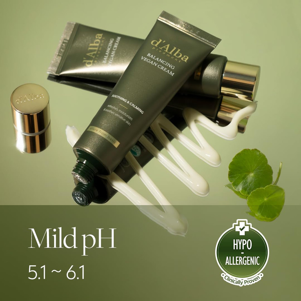 Dã¢ÂAlba Italian White Truffle Mild Skin Balancing Vegan Cream, Hydrating And Gentle Moisturizer, Mild Ph Balancing Cream With White Truffles For Sensitive Skin, Watery Lightweight Texture