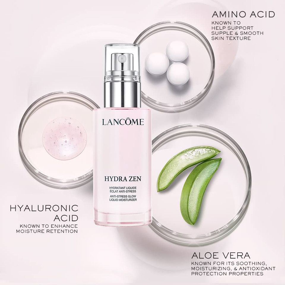 Lancã£Â´Me Hydra Zen Glow Moisturizer - Hydrates & Re-Energizes Distressed Skin - With Hyaluronic Acid, Amino Acids & Aloe Vera - 1.7 Fl Oz