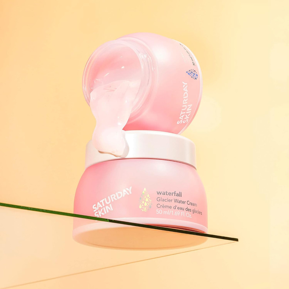 Saturday Skin Facial Moisturizing Creams Mini Duo Waterfall Gel And Carrot Cream Hydrating Niacinamide Ceramides Peptide Anti Wrinkle Soothing
