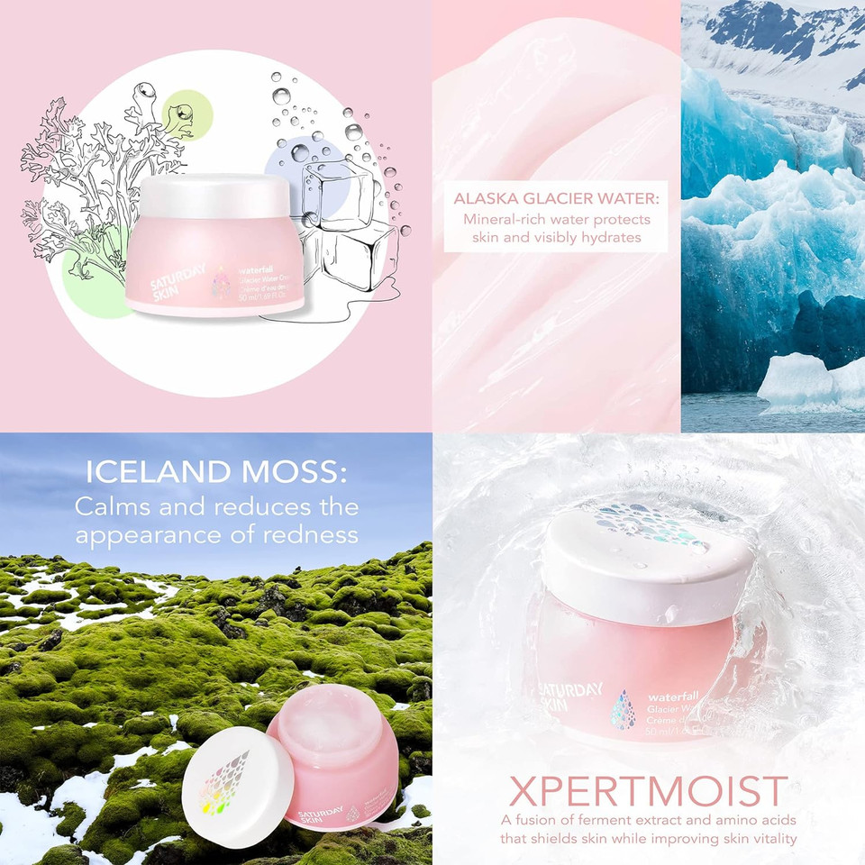 Saturday Skin Facial Moisturizing Creams Mini Duo Waterfall Gel And Carrot Cream Hydrating Niacinamide Ceramides Peptide Anti Wrinkle Soothing