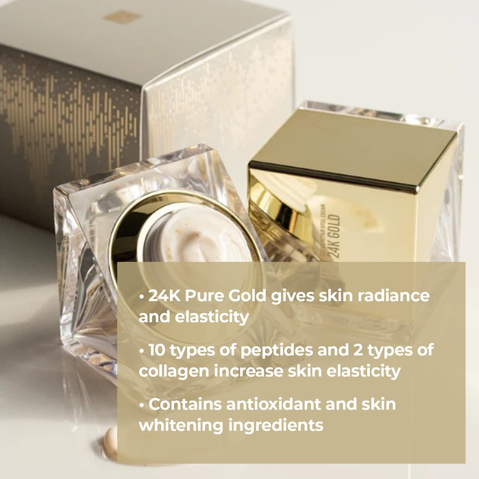 Sur.Medic+ 24K Gold Repair Vital Cream 1.76 Fl Oz 55G - Hydrating & Illuminating Cream With 24K Gold, Noble Oil Lakesis In Crystal Drop, Korean Skin Care