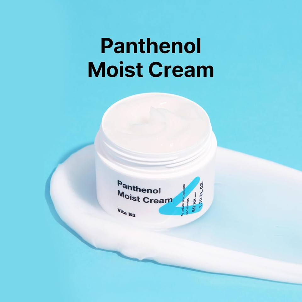 Tiam Panthenol Moist Cream, 10% Panthenol Cream(B5 Vitamin), Hydrating Facial Cream For Sensitive Skin, Face Moisturizer, Panthenol Heals Damaged Skin, K-Beauty 1.7 Fl.Oz