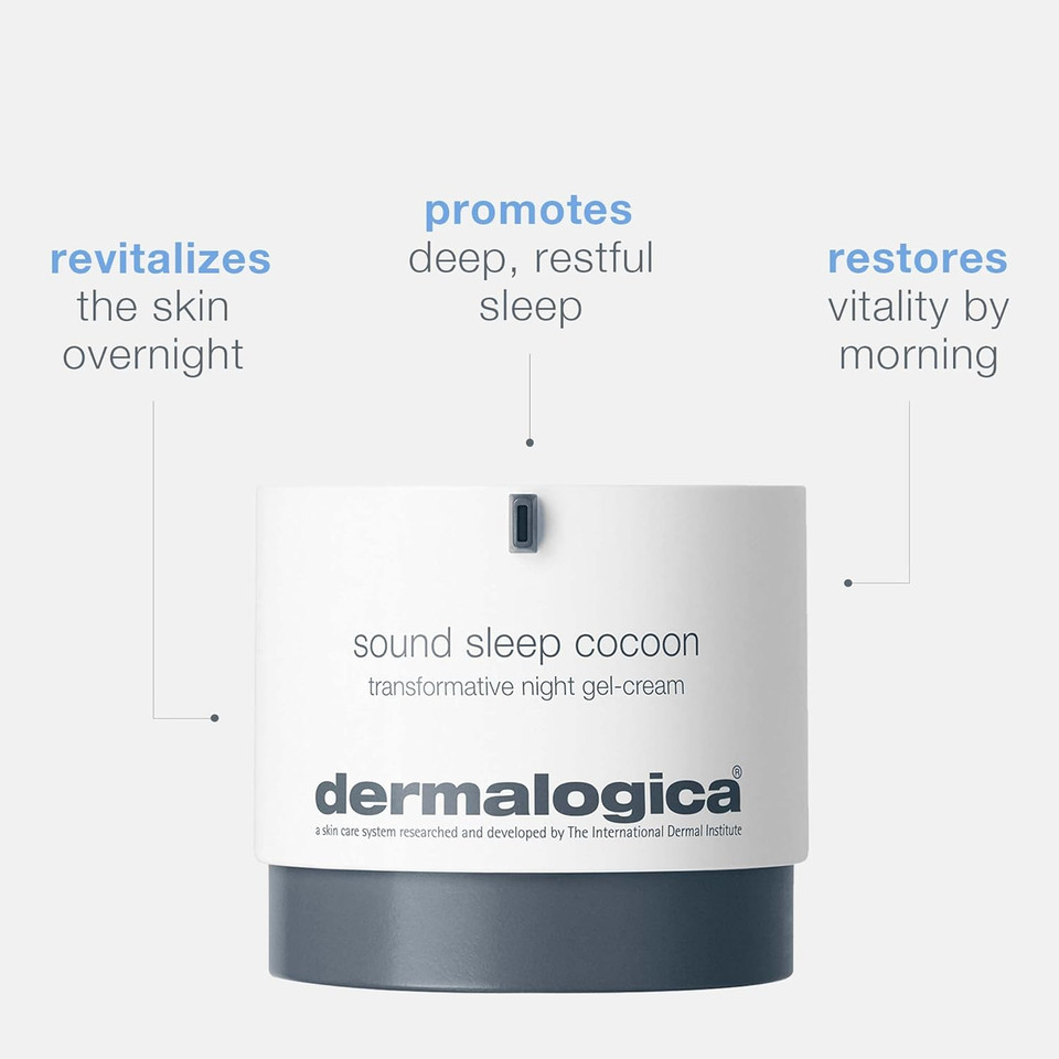 Dermalogica Sound Sleep Cocoon Night Cream Gel For Face, Revitalizing Overnight Moisturizer With Essential Oils - Promotes Restful Sleep For Radiant, Healthier-Looking Skin, 1.7 Fl Oz