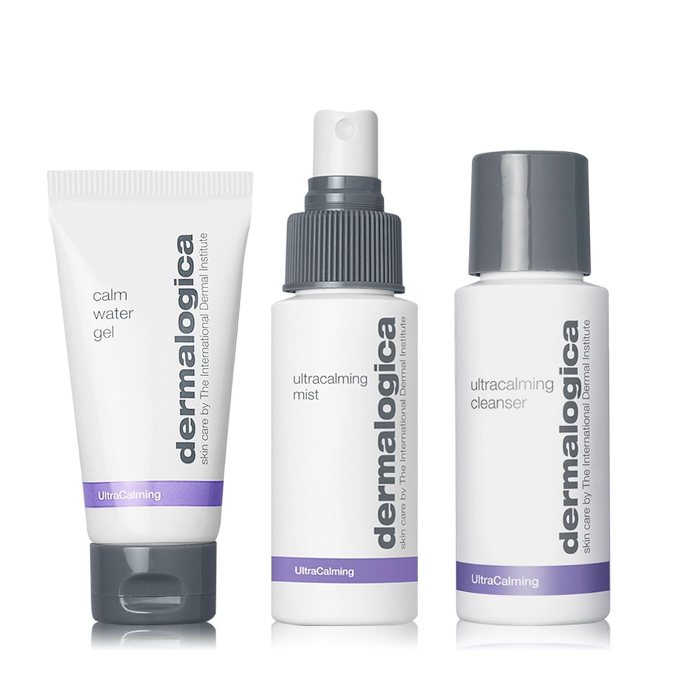 Dermalogica Sensitive Skin Rescue Kit - Set Contains: Face Wash, Toner, And Face Moisturizer - Skin Care To Calm, Soothe And Minimize Irritation