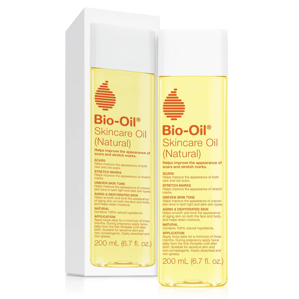 Bio-Oil Skincare Body Oil (Natural) Serum For Scars And Stretchmarks, Face And Body Moisturizer Hydrates Skin, With Organic Jojoba Oil And Vitamin E, For All Skin Types, 6.7 Oz