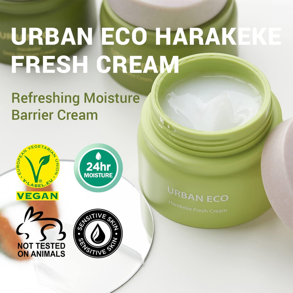 [The Saem] Urban Eco Harakeke Fresh Cream 60Ml - 81% Harakeke Extract, Lightweight Fresh Gel Moisturizing Facial Cream For Sensitive And Oily Skinfresh Cream