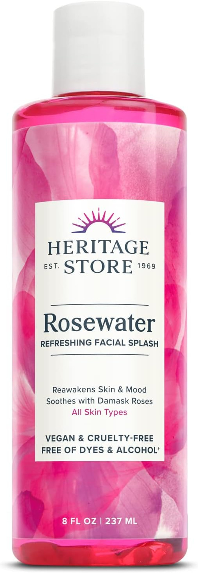 Heritage Store Rosewater, Hydrating Formula For Skin & Hair, No Dyes Or Alcohol, Vegan 8Oz Heritage Store Rosewater, Hydrating Formula For Skin & Hair, No Dyes Or Alcohol, Vegan 8Oz
