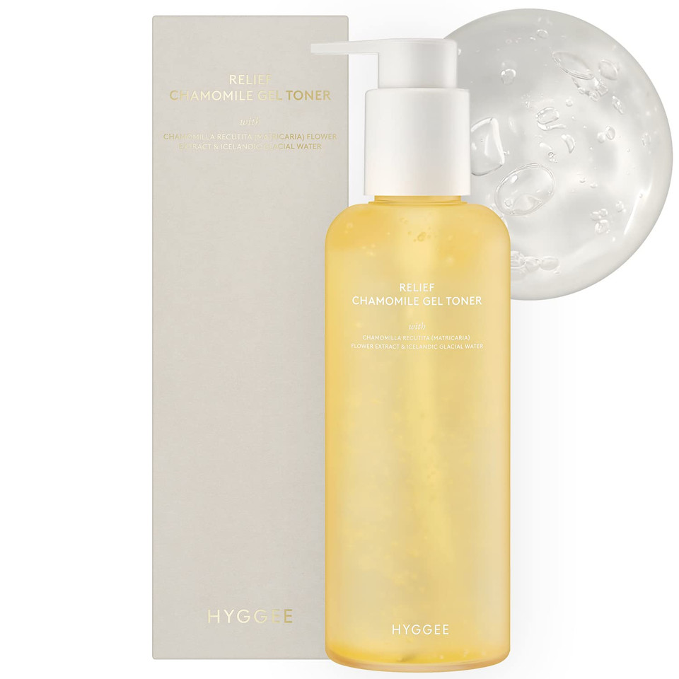 Hyggee Relief Chamomile Gel Toner - Gentle Soothing Moisturizer - Cooling & Moisturizing For Heated And Sensitive Skin - Hypoallergenic Refreshing Gel Formula, 6.76 Fl.Ozchamomile Gel Toner