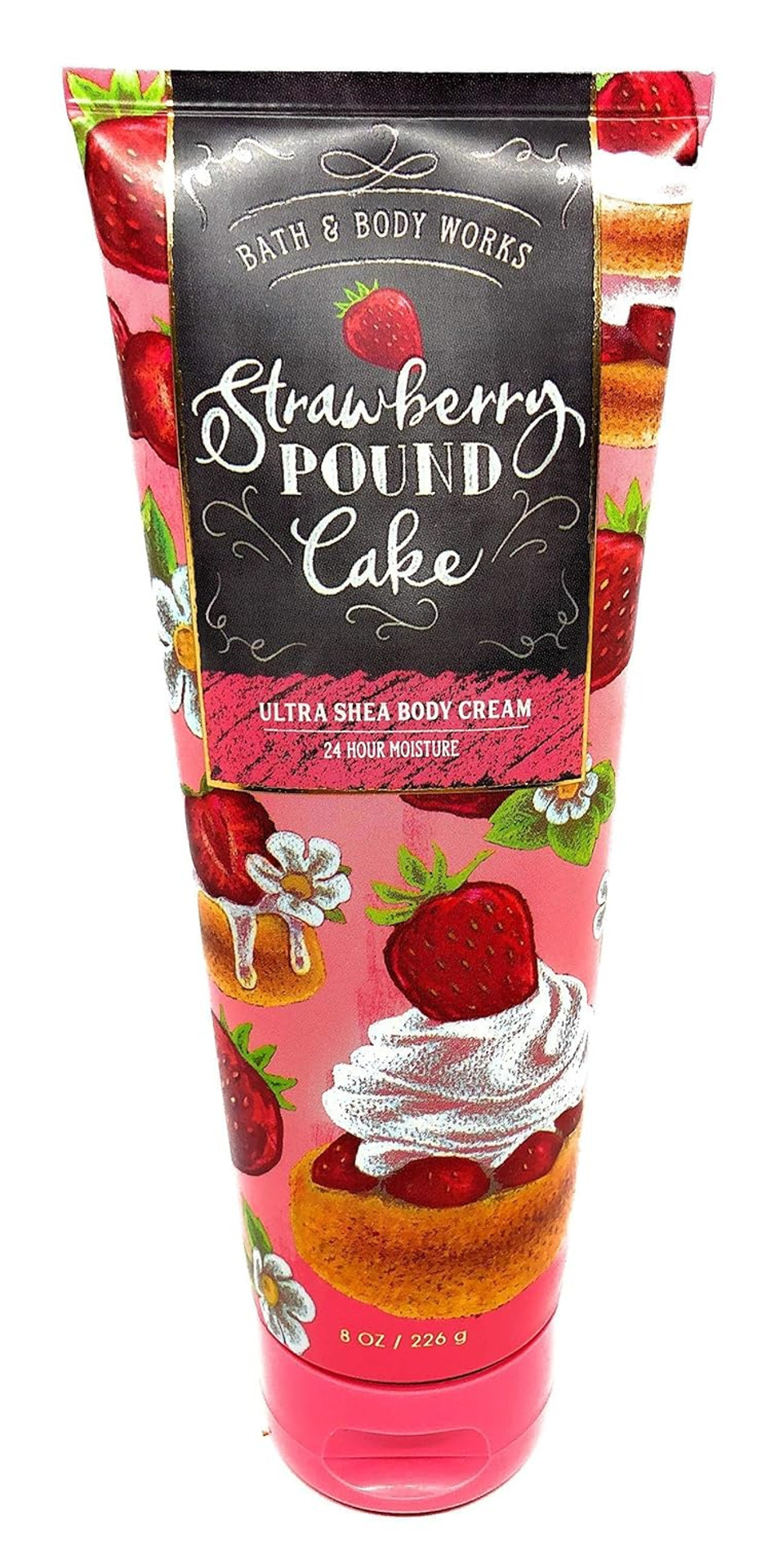 Bath And Body Works Strawberry Pound Cake Body Cream 8 Ounce Full Size