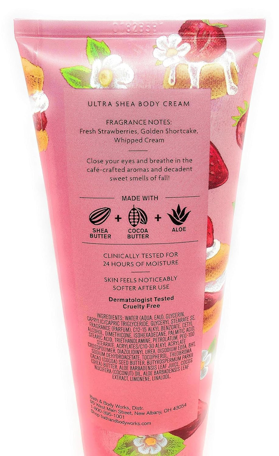 Bath And Body Works Strawberry Pound Cake Body Cream 8 Ounce Full Size