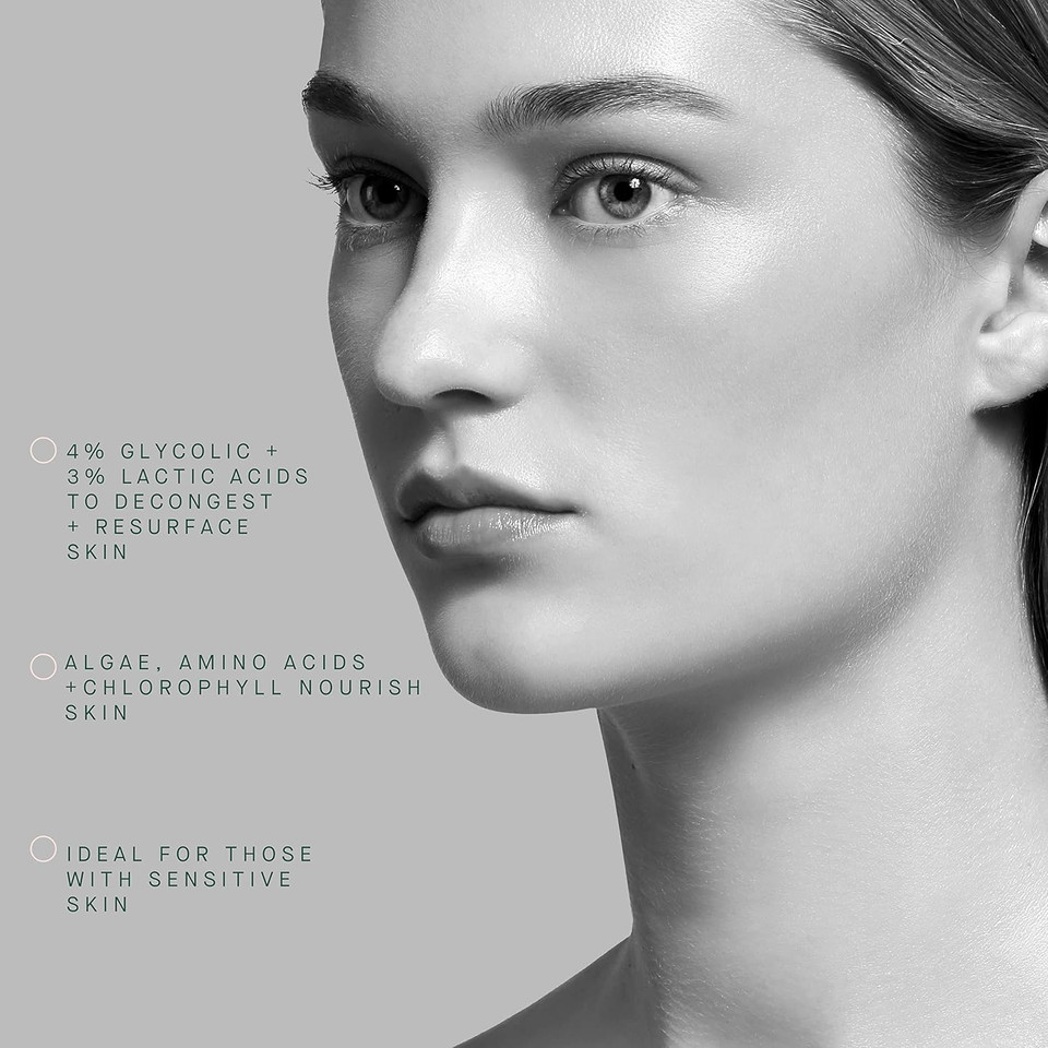 Arcona Gentle Solution - 4% Glycolic, 3% Lactic Acids, Algae, Witch Hazel + Honeysuckle Gentley Exfoliate + Hydrate Skin 1.17Oz. Made In The Usa