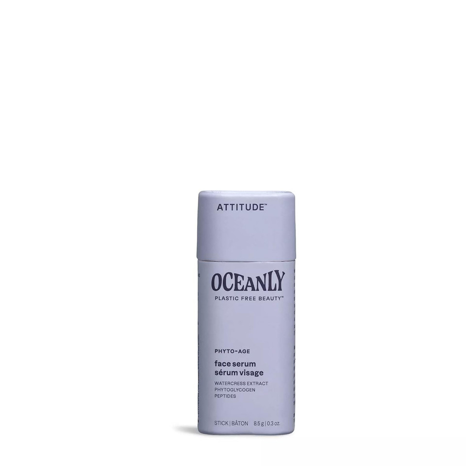 Attitude Oceanly Face Serum Bar, Ewg Verified, Plastic-Free, Plant And Mineral-Based Ingredients, Vegan And Cruelty-Free Beauty Products, Phyto Age, Unscented, 0.3 Ounce