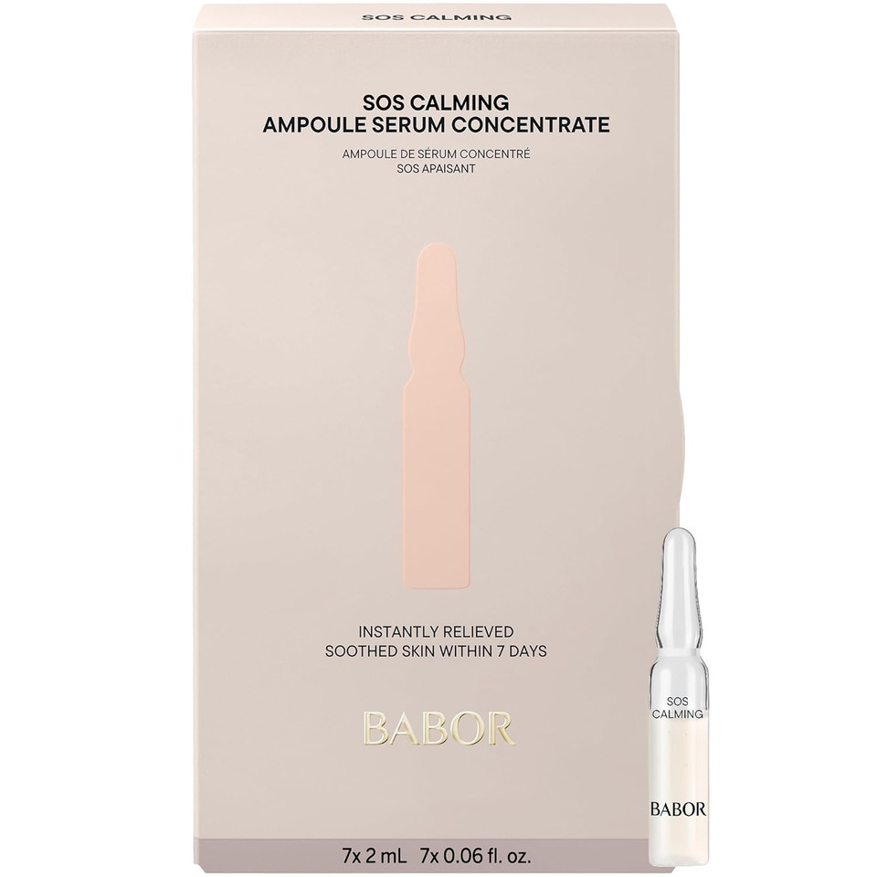 Babor Sos Calming Ampoule Serum Concentrates, Soothing Serum To Treat Irritated Skin, Reduce Redness And Strengthen Skin Barrier, 7 Day Treatment Babor Sos Calming Ampoule Serum Concentrates, Soothing Serum To Treat Irritated Skin, Reduce Redness And Strengthen Skin Barrier, 7 Day Treatment
