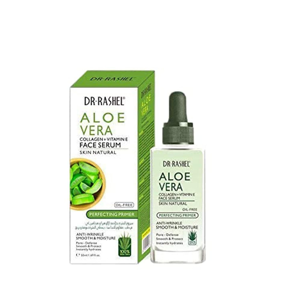 Dr Rashel Aloe Vera Collagen + Vitamin E Face Serum | Anti - Wrinkle, Instantly Smooth Hydrates & Moisture Skin, Size 1.69 Oz