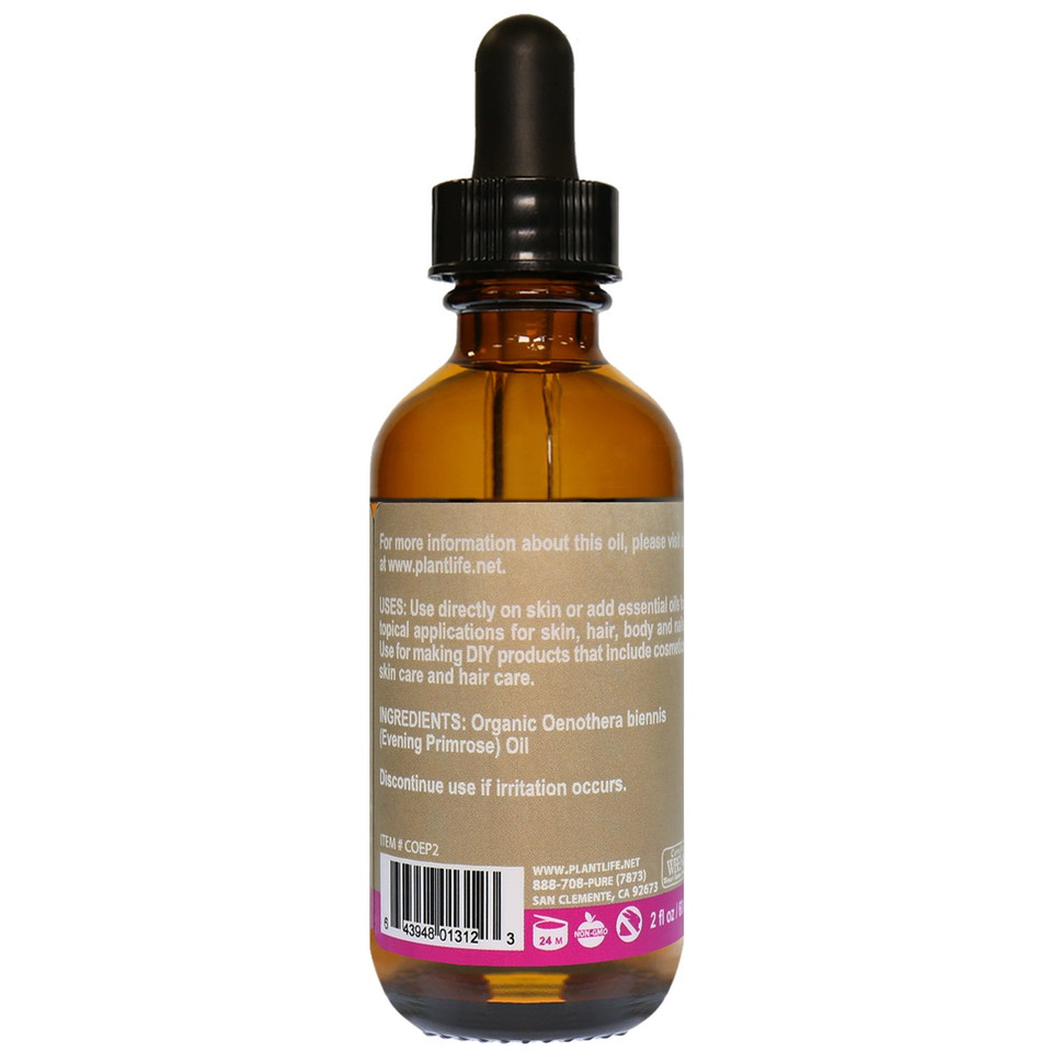 Plantlife Evening Primrose Carrier Oil - Cold Pressed, Non-Gmo, And Gluten Free Carrier Oils - For Skin, Hair, And Personal Care - 2 Oz Plantlife Evening Primrose Carrier Oil - Cold Pressed, Non-Gmo, And Gluten Free Carrier Oils - For Skin, Hair, And Personal Care - 2 Oz