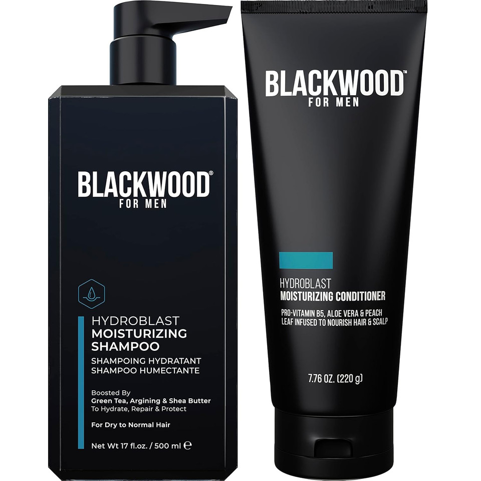 Blackwood For Men Hydroblast Moisturizing Shampoo (17 Oz) And Conditioner (7.76 Oz) Bundle - Men'S Vegan & Natural For Curly & Coarse Hair - Sulfate Free, Paraben Free, & Cruelty Free Blackwood For Men Hydroblast Moisturizing Shampoo (17 Oz) And Conditioner (7.76 Oz) Bundle - Men'S Vegan & Natural For Curly & Coarse Hair - Sulfate Free, Paraben Free, & Cruelty Free