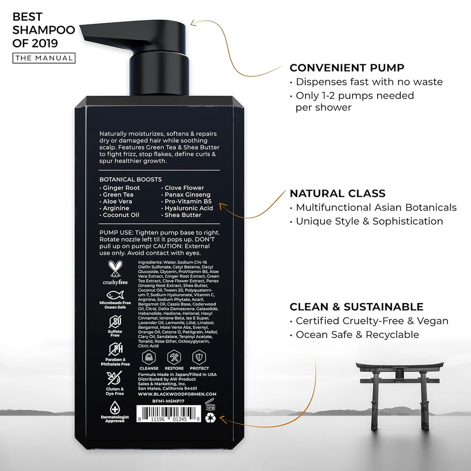 Blackwood For Men Hydroblast Moisturizing Shampoo (17 Oz) And Conditioner (7.76 Oz) Bundle - Men'S Vegan & Natural For Curly & Coarse Hair - Sulfate Free, Paraben Free, & Cruelty Free Blackwood For Men Hydroblast Moisturizing Shampoo (17 Oz) And Conditioner (7.76 Oz) Bundle - Men'S Vegan & Natural For Curly & Coarse Hair - Sulfate Free, Paraben Free, & Cruelty Free