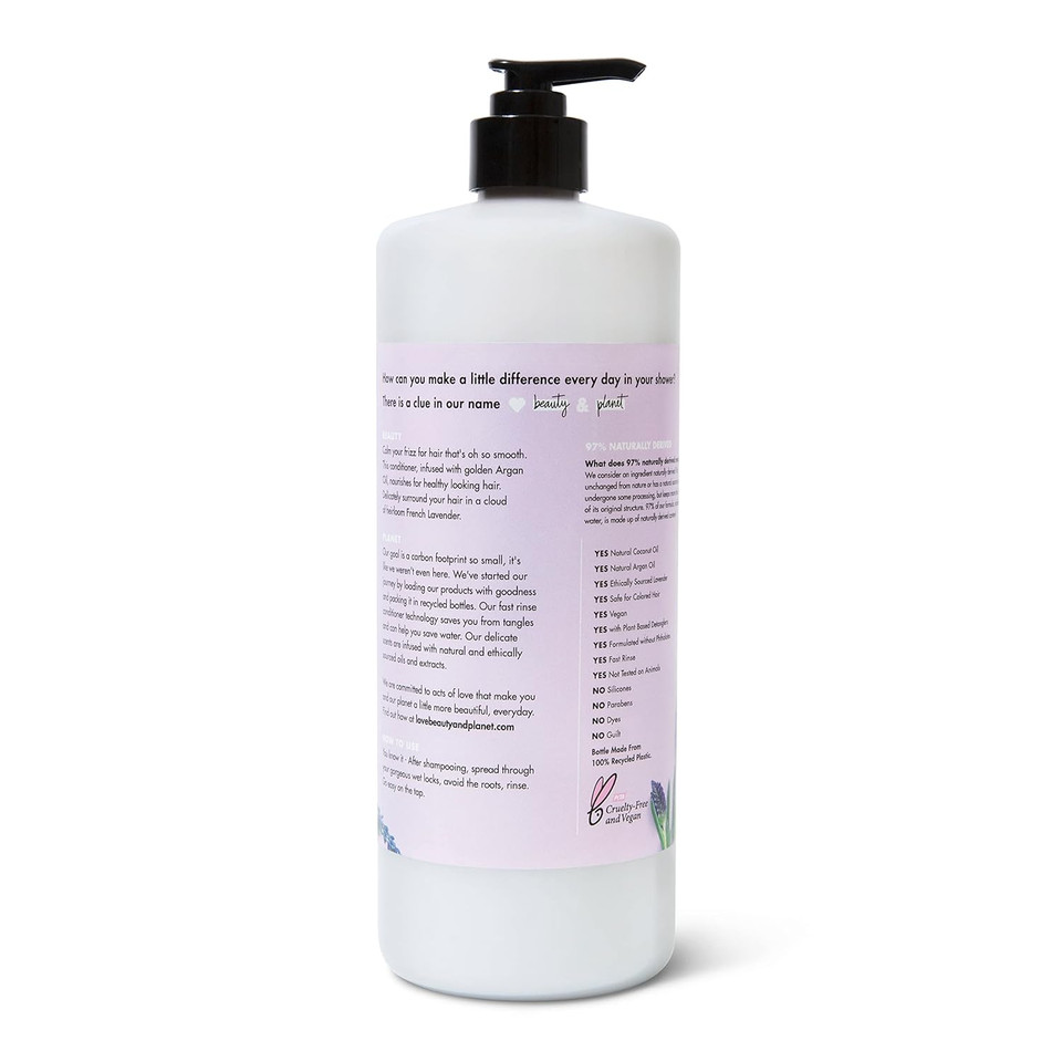 Love Beauty And Planet Smooth And Serene Dry Hair Conditioner Argan Oil & Lavender For Frizz Control Paraben Free, Silicone Free And Vegan Dry Hair Treatment 32.3 Oz Love Beauty And Planet Smooth And Serene Dry Hair Conditioner Argan Oil & Lavender For Frizz Control Paraben Free, Silicone Free And Vegan Dry Hair Treatment 32.3 Oz
