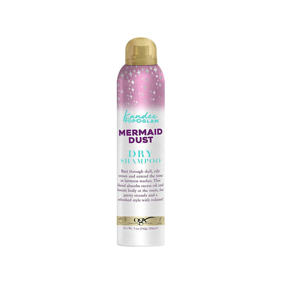 Ogx Kandee Johnson Collection Mermaid Dust Dry Shampoo For Oily Hair, Absorbs Dirt & Oil To Revitalize Hair & Features Kandee'S Signature Semi-Sweet Floral Scent, 5 Oz