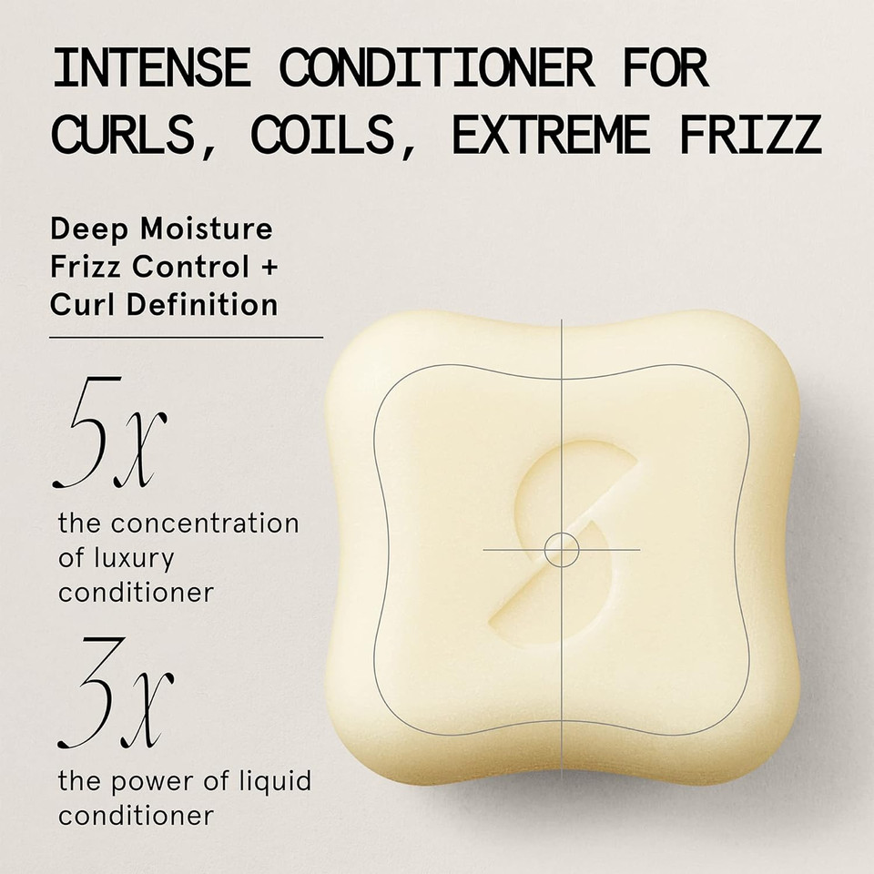 Superzero Deep Solid Conditioner Bar For Curly Hair Or Extreme Frizz, Made With Clean & Organic Ingredients, Sulfate-Free, Cruelty-Free & Vegan