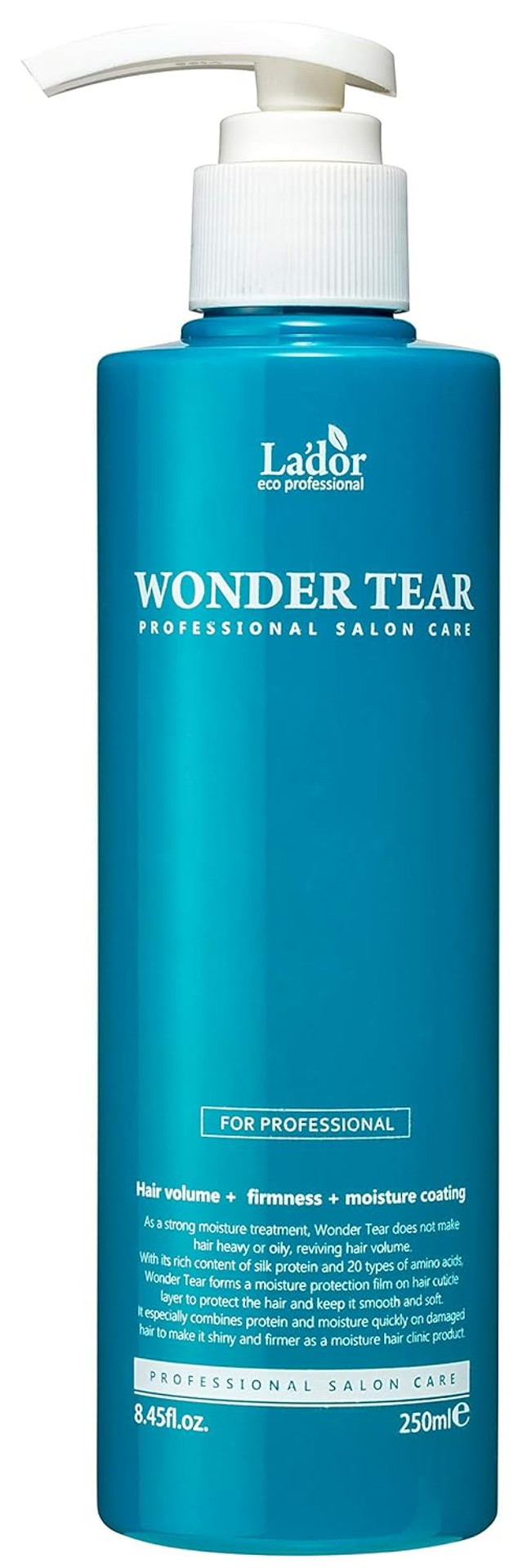La'Dor Wonder Tear - Silk Protein Amino Acids Ceramide Coating Deep Hair Treatment Pack 8.45 Fl Oz 50 Seconds Hair Volume Damaged Perms Dyes Deep Protein Hair Mask Non-Irritating Skin Scalp Lador