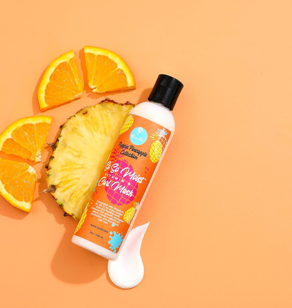 Curls Poppin Pineapple So So Moist Vitamin C Curl Mask - For All Curl Types - Thickens Hair, Prevents Breakage, And Reduces Hair Loss - Conditions And Moisturizes - 8 Ounces Curls Poppin Pineapple So So Moist Vitamin C Curl Mask - For All Curl Types - Thickens Hair, Prevents Breakage, And Reduces Hair Loss - Conditions And Moisturizes - 8 Ounces
