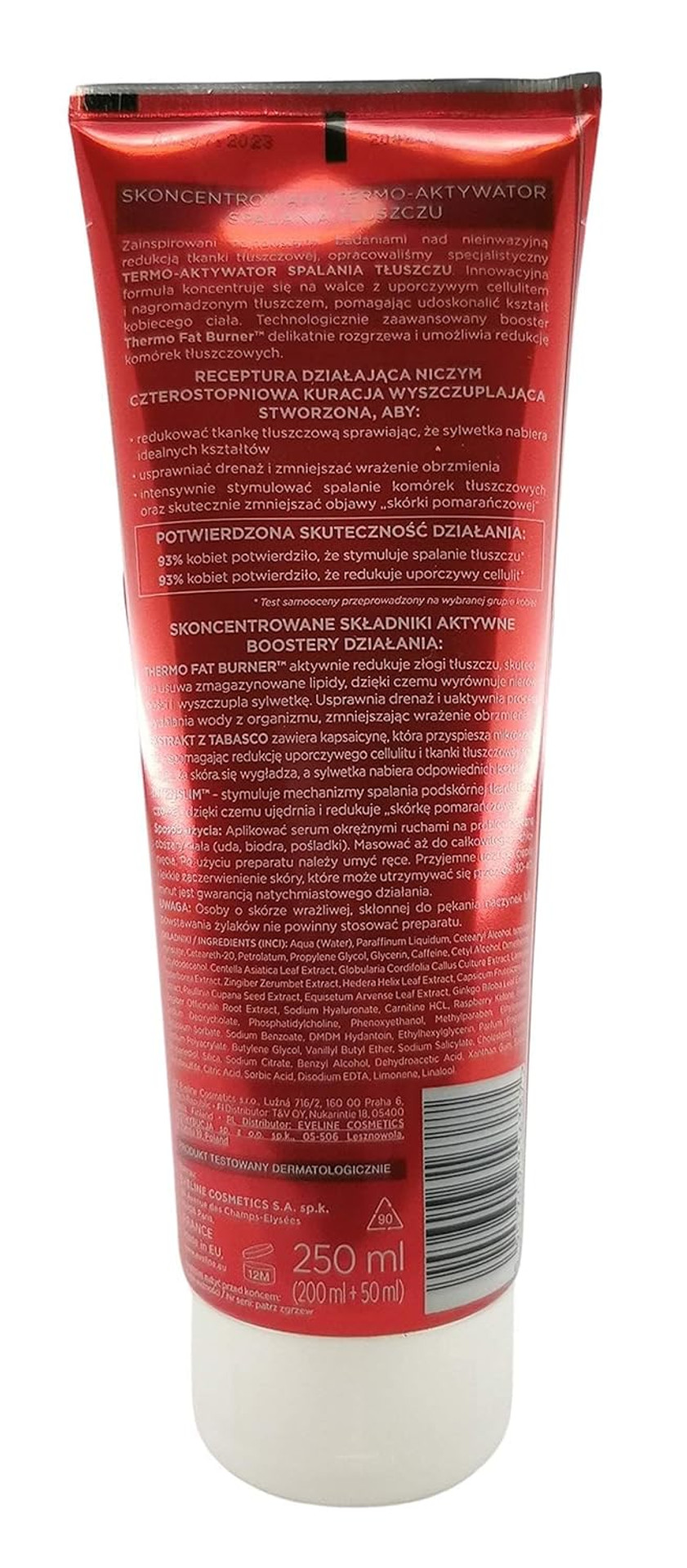 Eveline Slim Extreme 3D Thermo Active Cellulite Cream Hot Serum Treatment For Shaping Waist, Abdomen And Buttocks