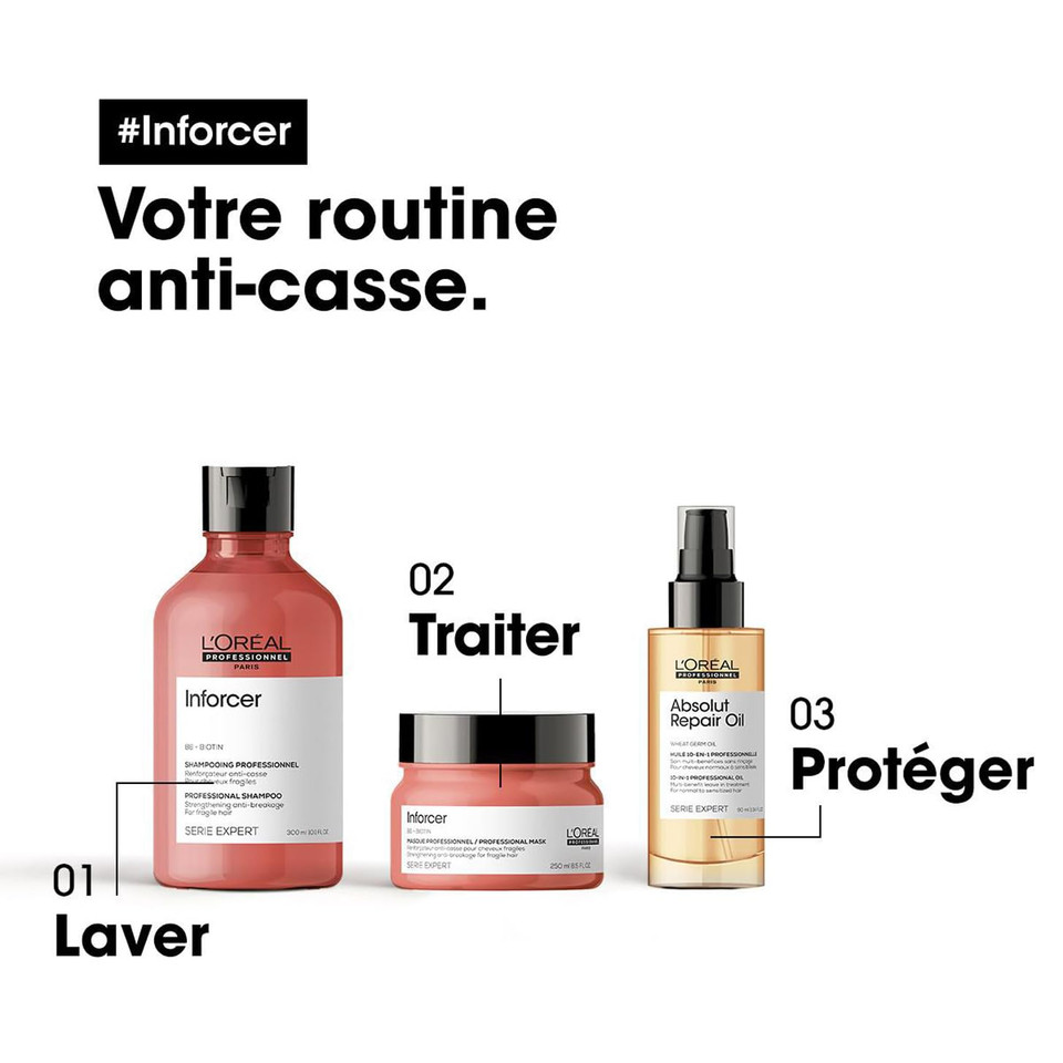 L'Oreal Professionnel Inforcer Mask | For Weak & Fragile Hair | Provides Strength And Prevents Breakage| With Biotin & Vitamin B6 | 8.5 Fl. Oz