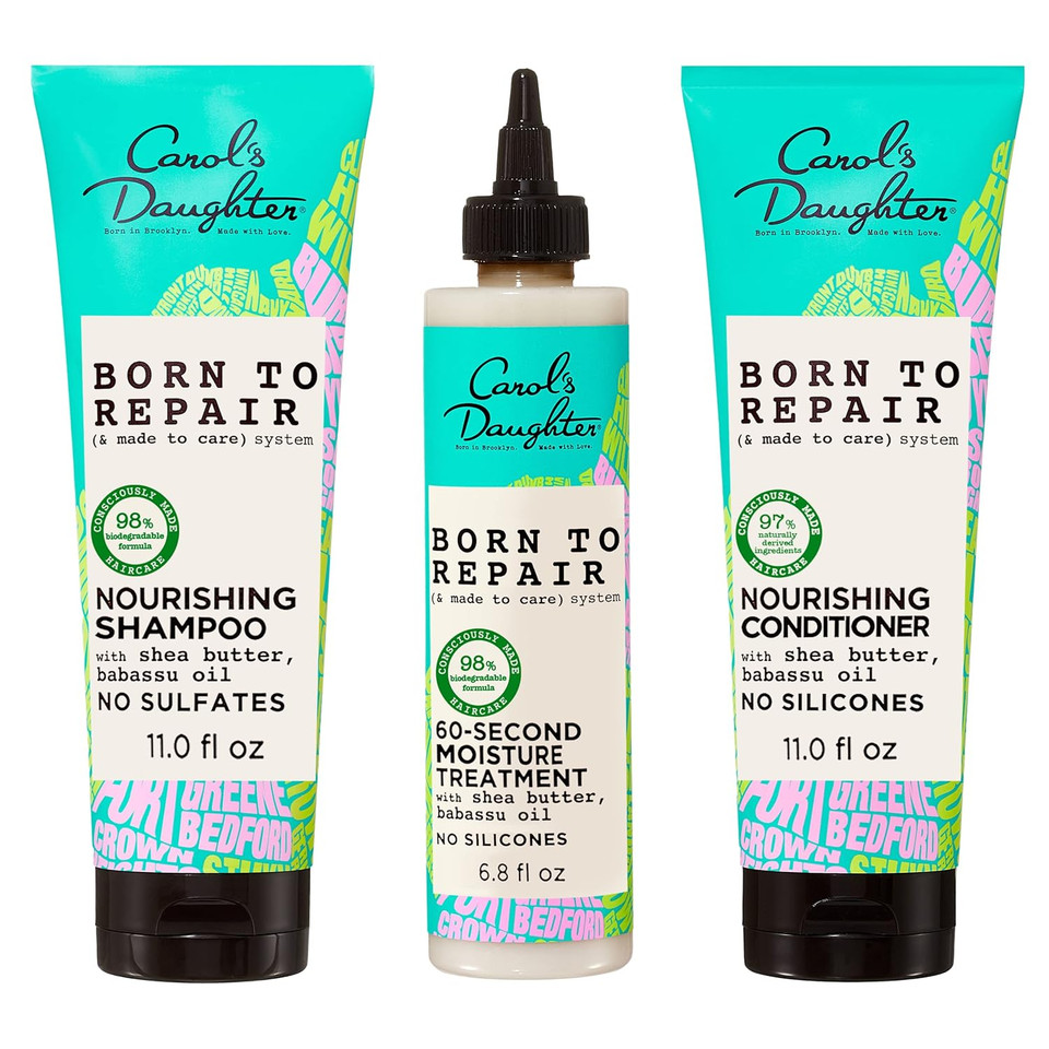 Carol'S Daughter Born To Repair Hair Care Set For Damaged Hair - Hydrating Shampoo, 60 Second Moisture Treatment, Nourishing Conditioner (3 Product Kit) Carol'S Daughter Born To Repair Hair Care Set For Damaged Hair - Hydrating Shampoo, 60 Second Moisture Treatment, Nourishing Conditioner (3 Product Kit)