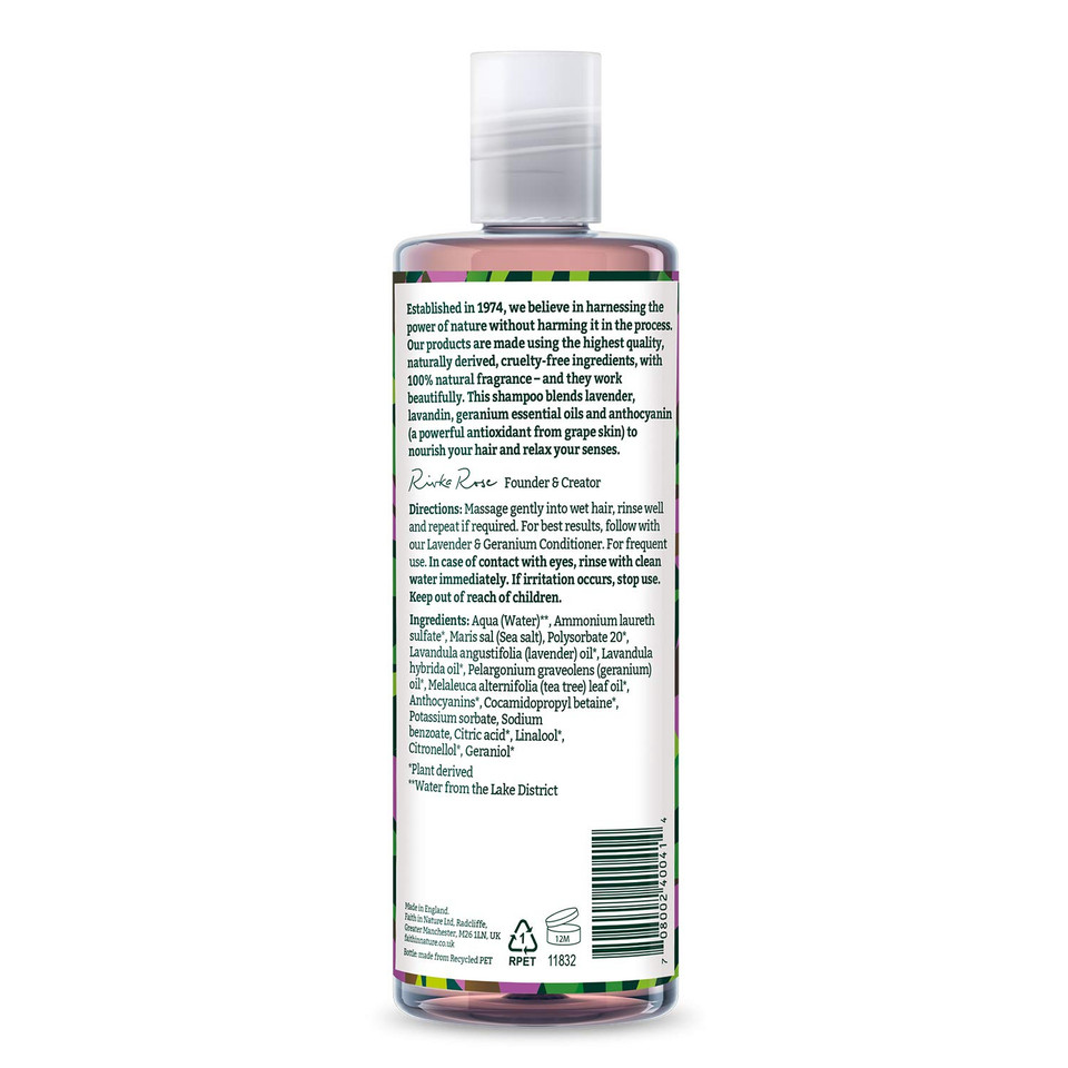 Faith In Nature Shampoo For Normal To Dry Hair Lavender Geranium 13 5 Fl Oz 400 Ml