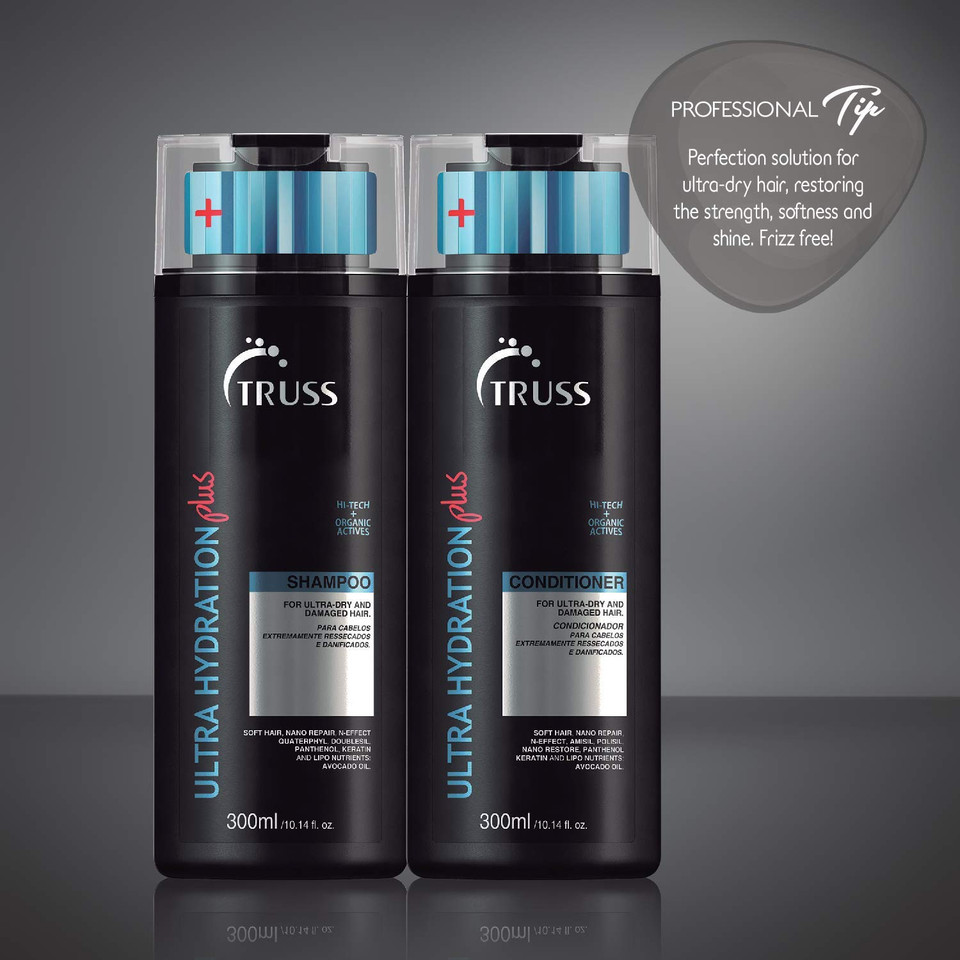 Truss Ultra Hydration Plus Shampoo And Conditioner Set Bundle With Night Spa Hair Serum