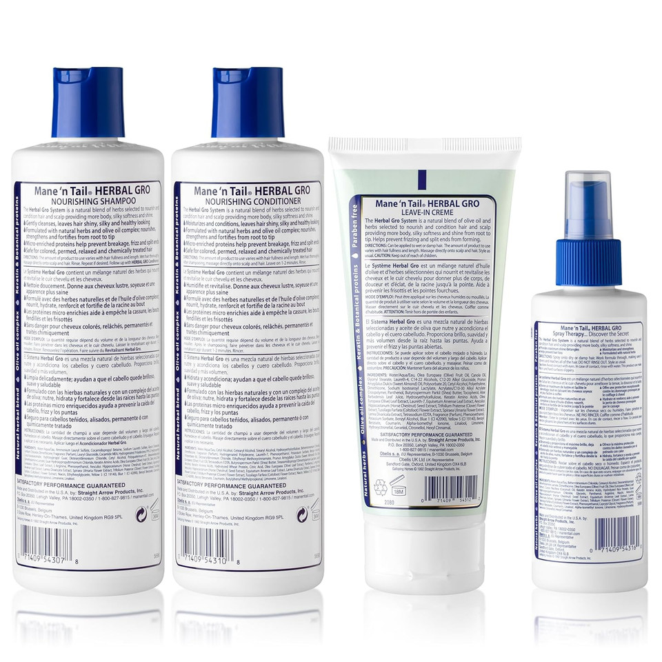 Herbal Gro 4Pc Shampoo Kit Includes Herbal Gro Shampoo 12Oz Herbal Gro Conditioner 12Oz Spray Therapy 4Pc And Creme Therapy