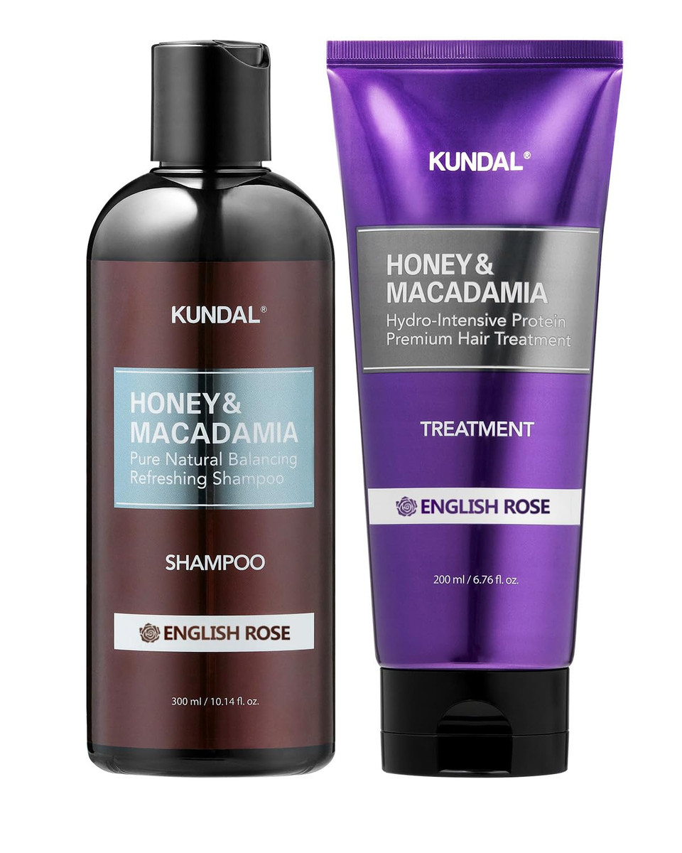 Kundal English Rose Sulfate Free Shampoo And Conditioner Set With Argan Oil - Moisturizing Nourishing For Dry Damaged Hair, Ideal For Dry Hair, And Refreshing English Rose Scent 300Ml/200Ml