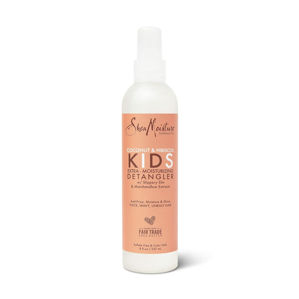 Sheamoisture Kids Extra Moisturizing Detangler, 2-In-1 Curl & Shine Coconut Hibiscus Shampoo & Conditioner, And Curling Butter Cream For Curly Hair 3 Count
