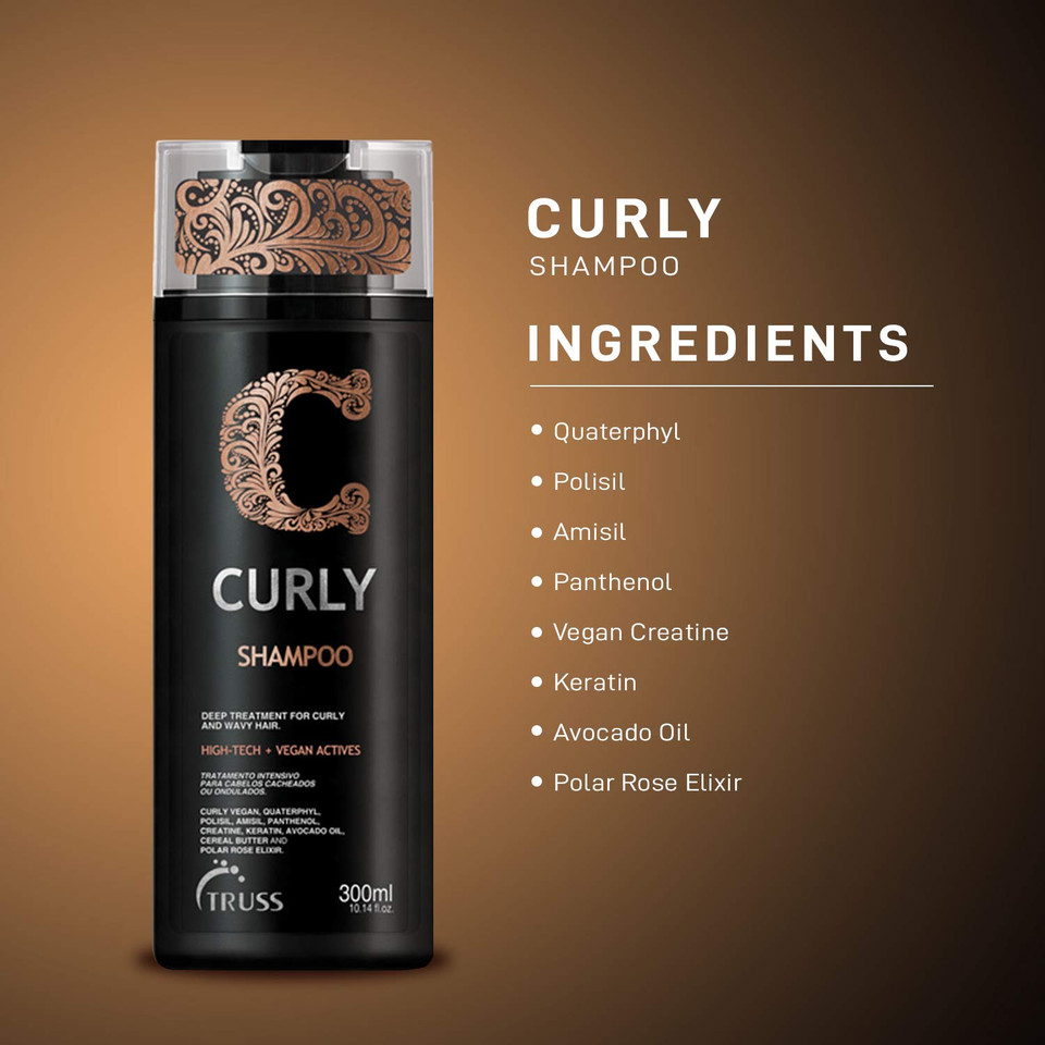 Truss Curly Conditioner Shampoo And Conditioner Set Bundle With Curly Light Hair Cream And Curly Fix Styling Cream