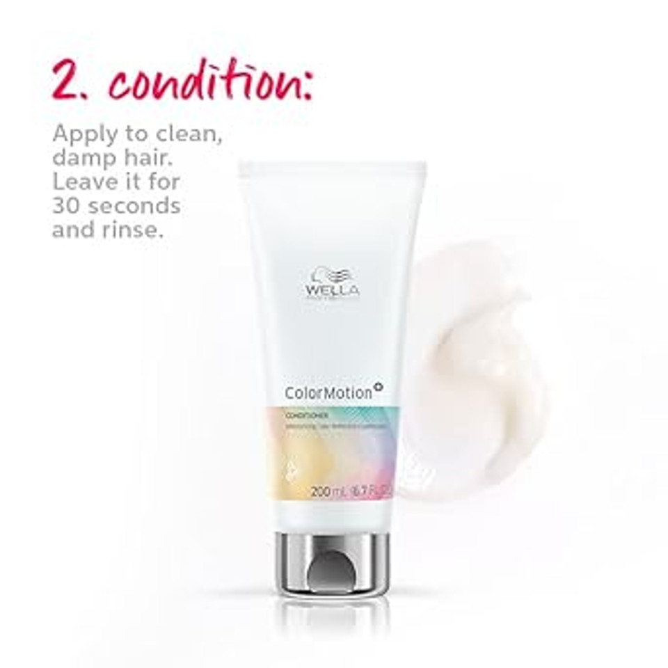 Wella Professionals Colormotion+, Color Protection Shampoo + Conditioner + Structure+ Mask Set, For Colored Hair, Preserves Smoothness & Shine While Strengthening & Moisturizing Hair